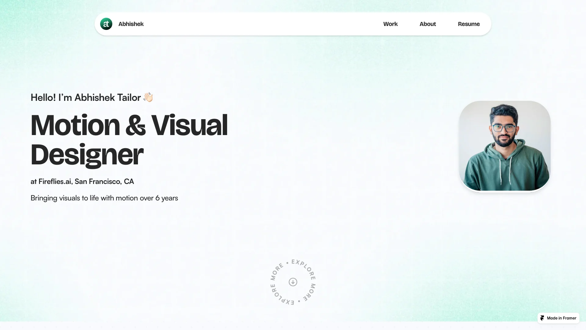 Portfolio website of Abhishek Tailor