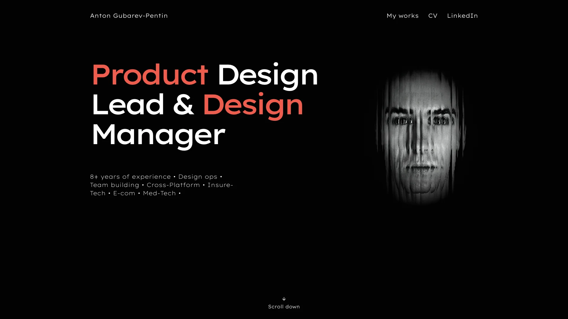Portfolio website of Anton Gubarev-Pentin
