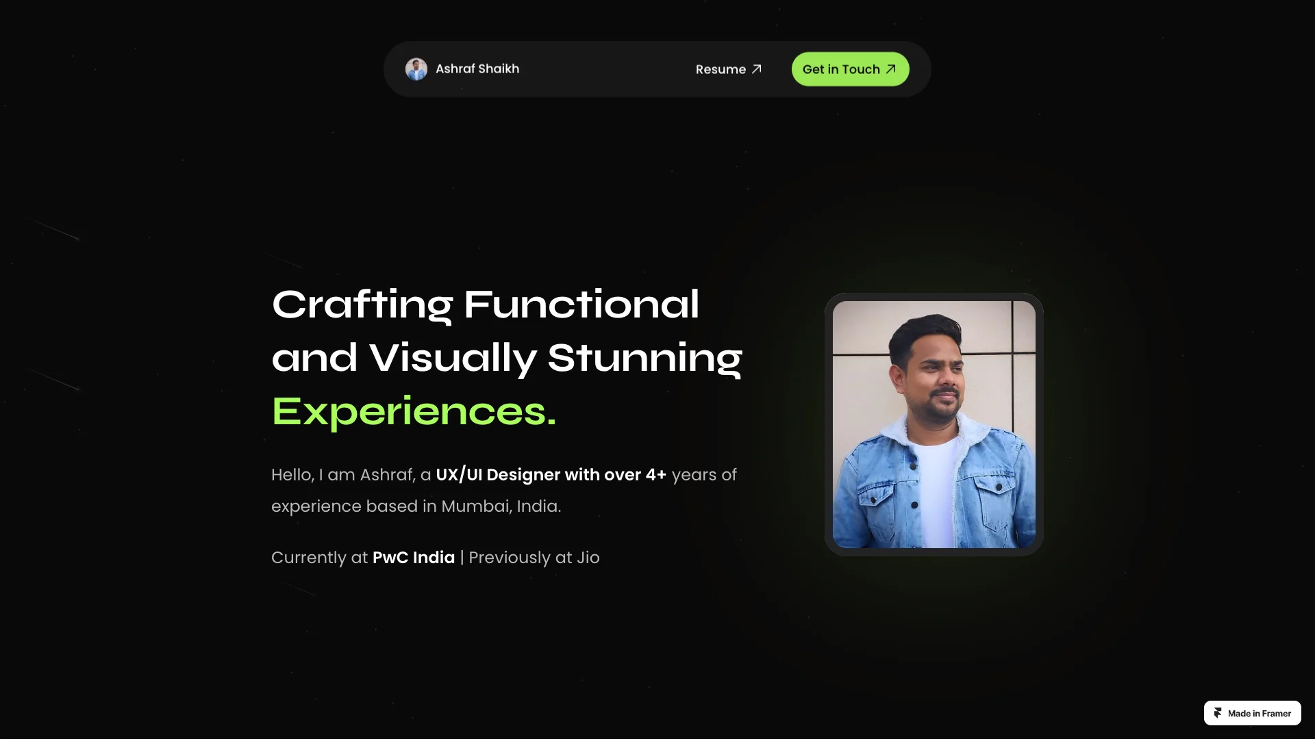 Portfolio website of Ashraf Shaikh