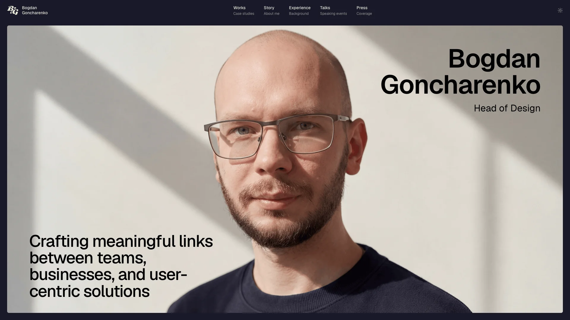 Portfolio website of Bogdan Goncharenko