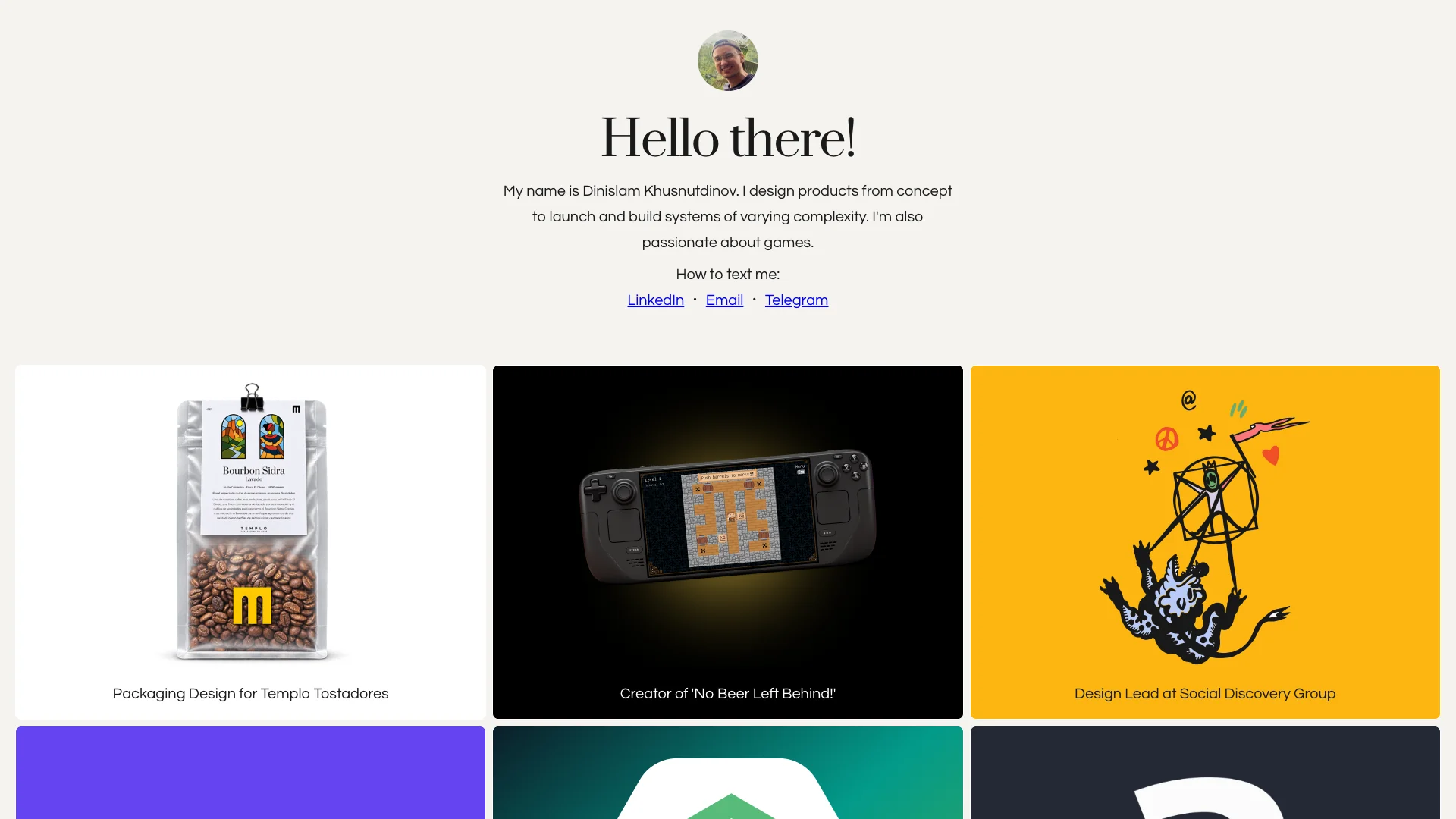 Portfolio website of Dinislam Khusnutdinov