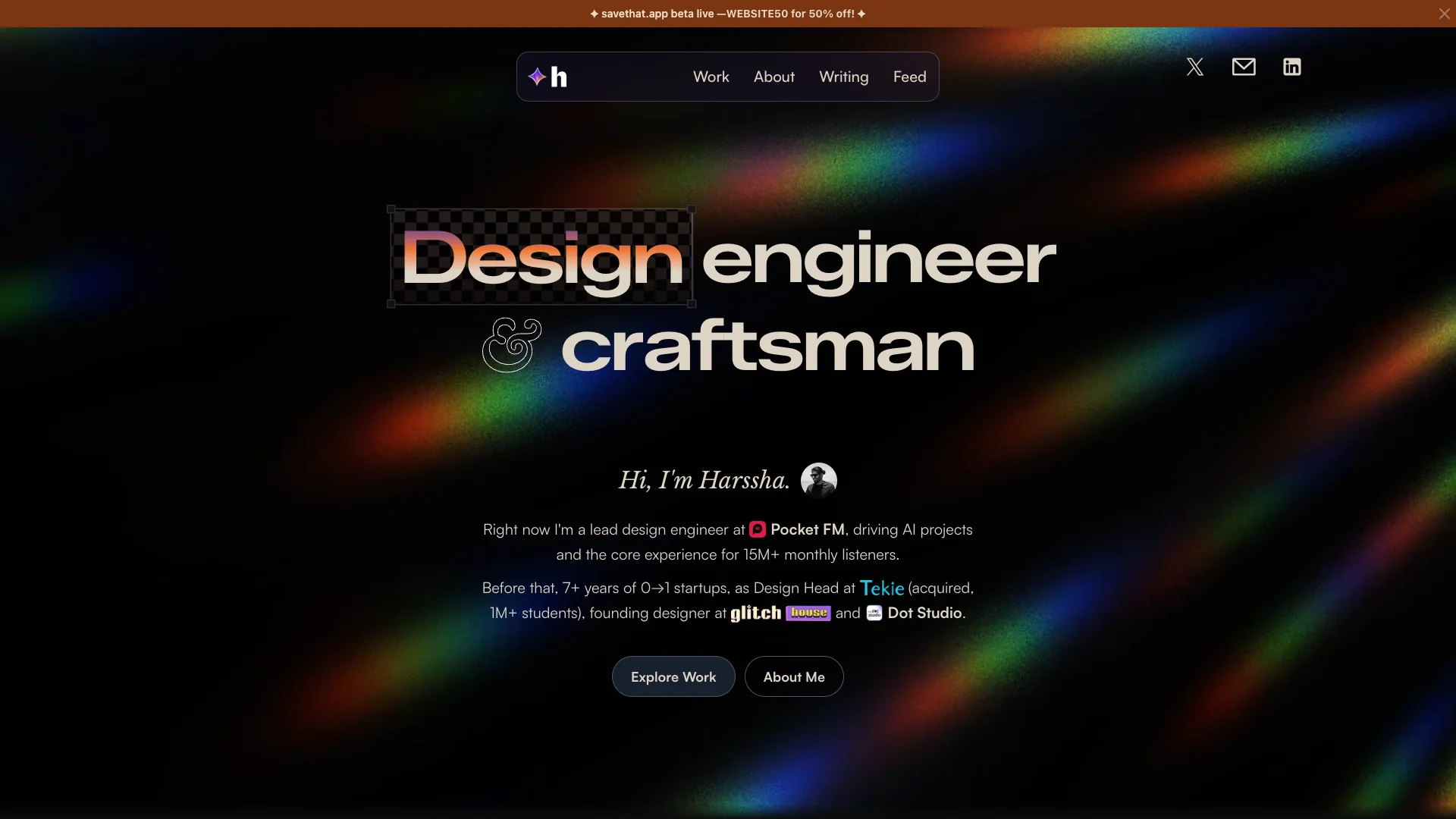 Portfolio website of Harssha Vardan