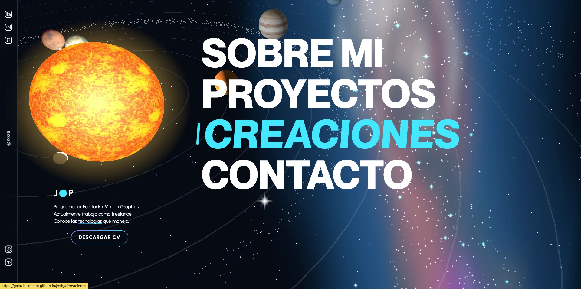 Portfolio website of Josué Pariona Huarcaya