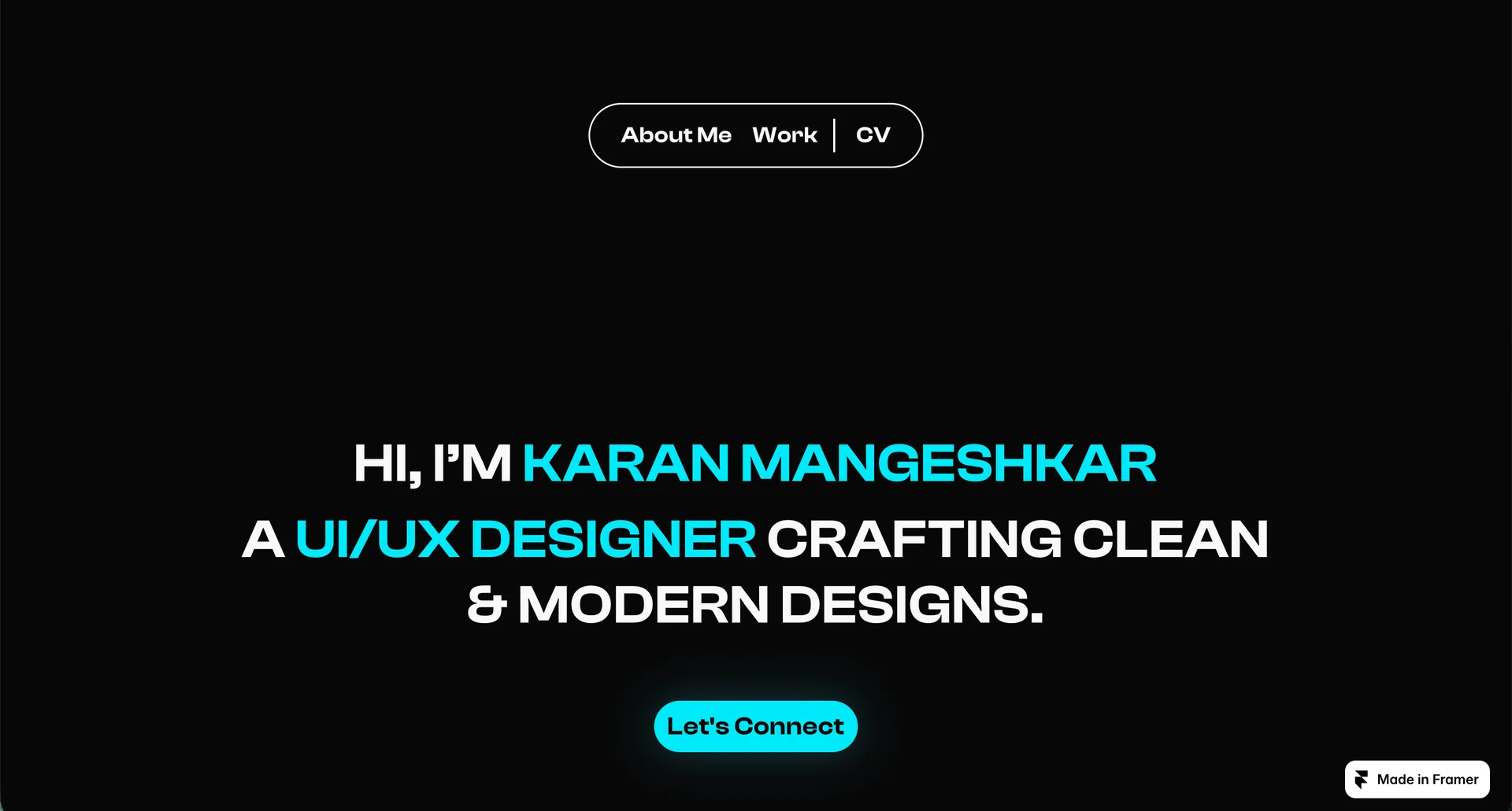 Portfolio website of Karan Mangeshkar