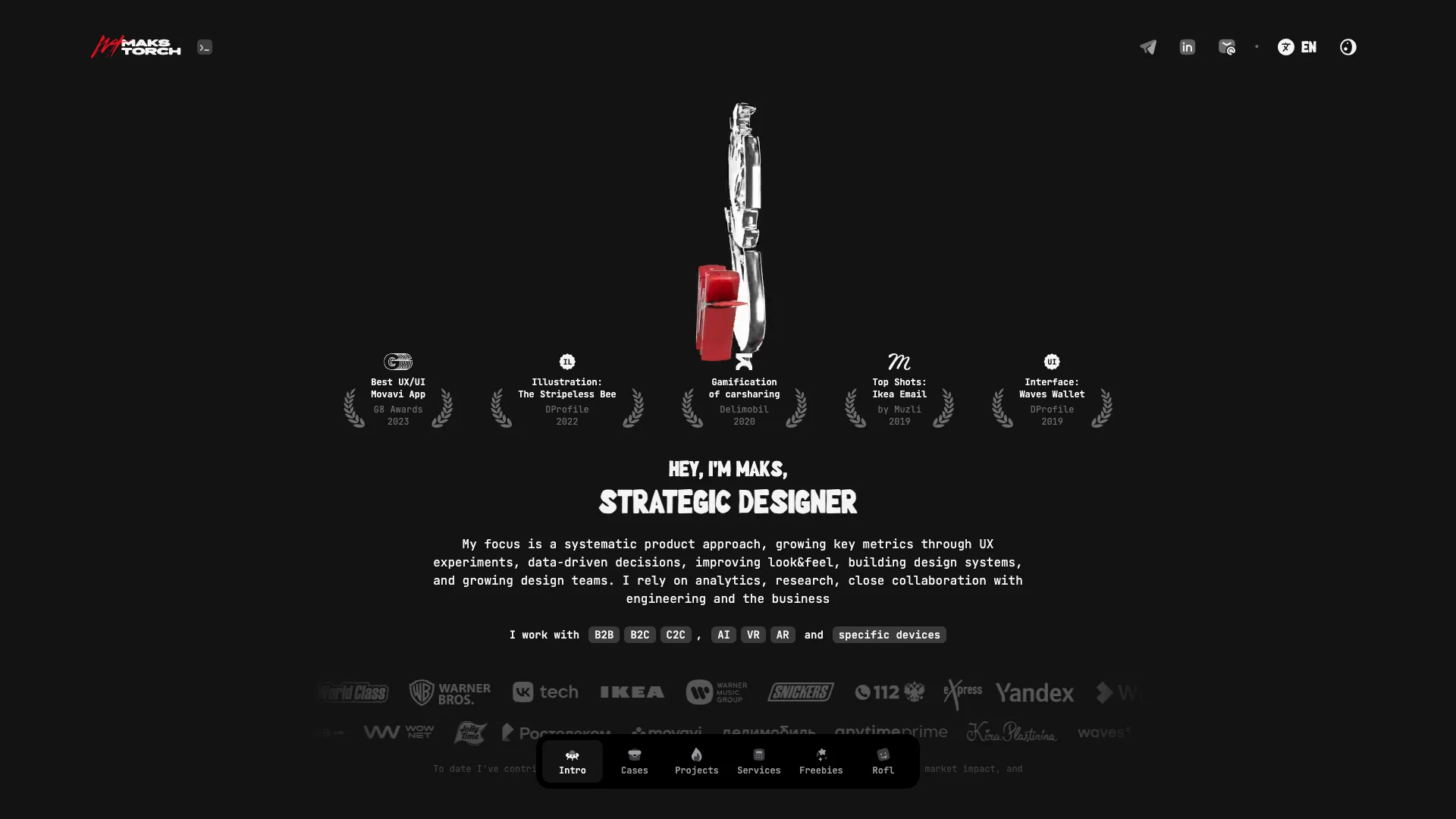 Portfolio website of Maks Simonov