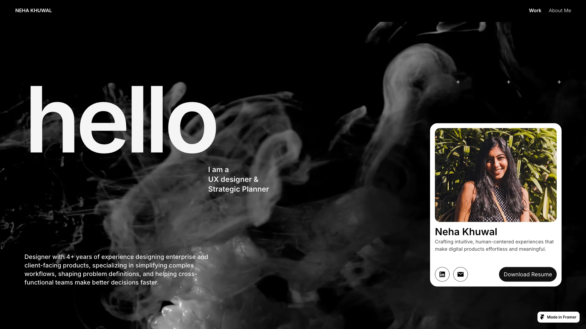 Portfolio website of Neha Khuwal