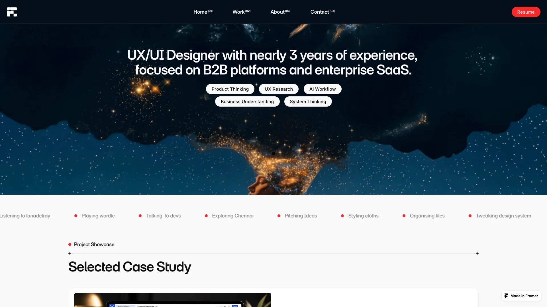 Portfolio website of Nivetha Arulmurugan