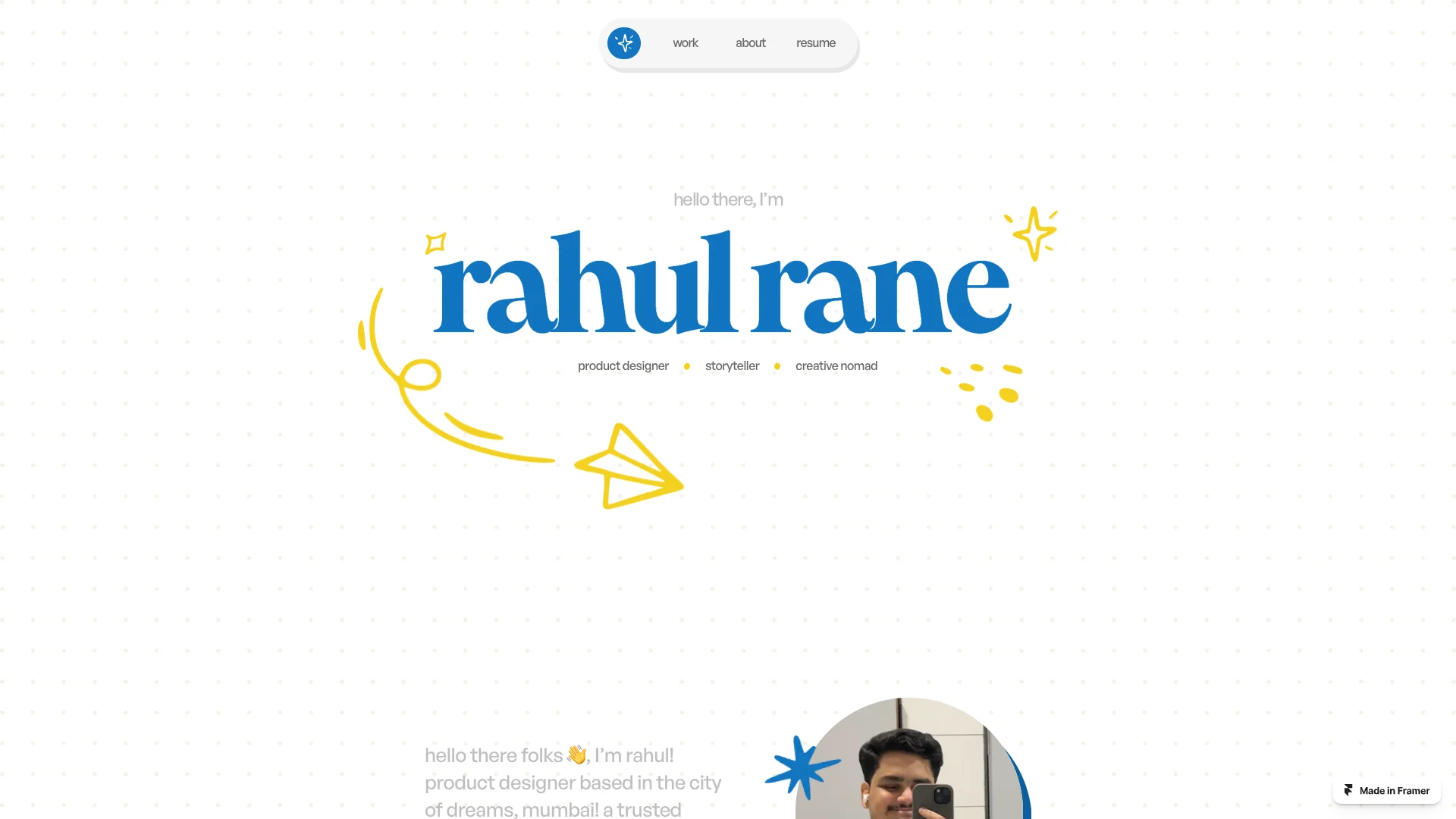 Portfolio website of Rahul Rane
