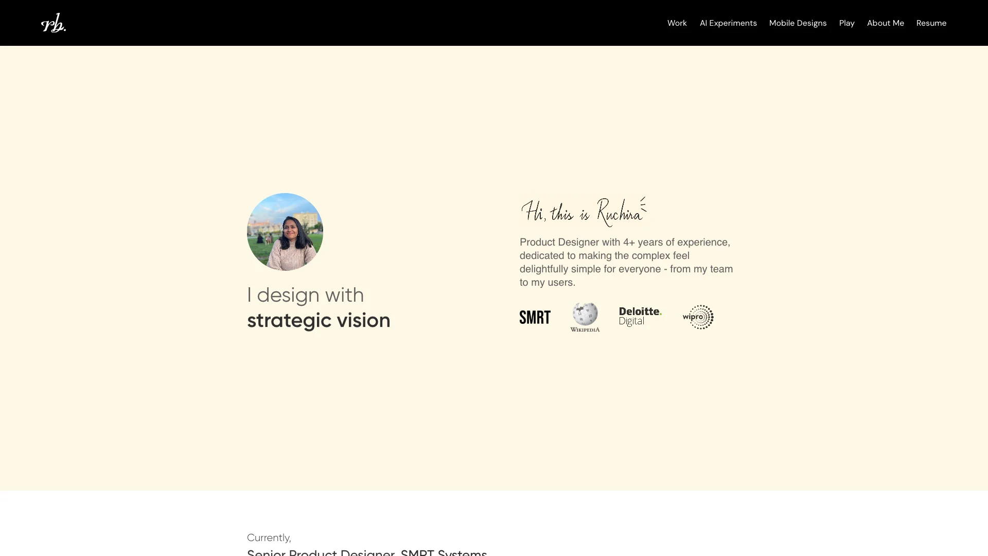 Portfolio website of Ruchira Biswas