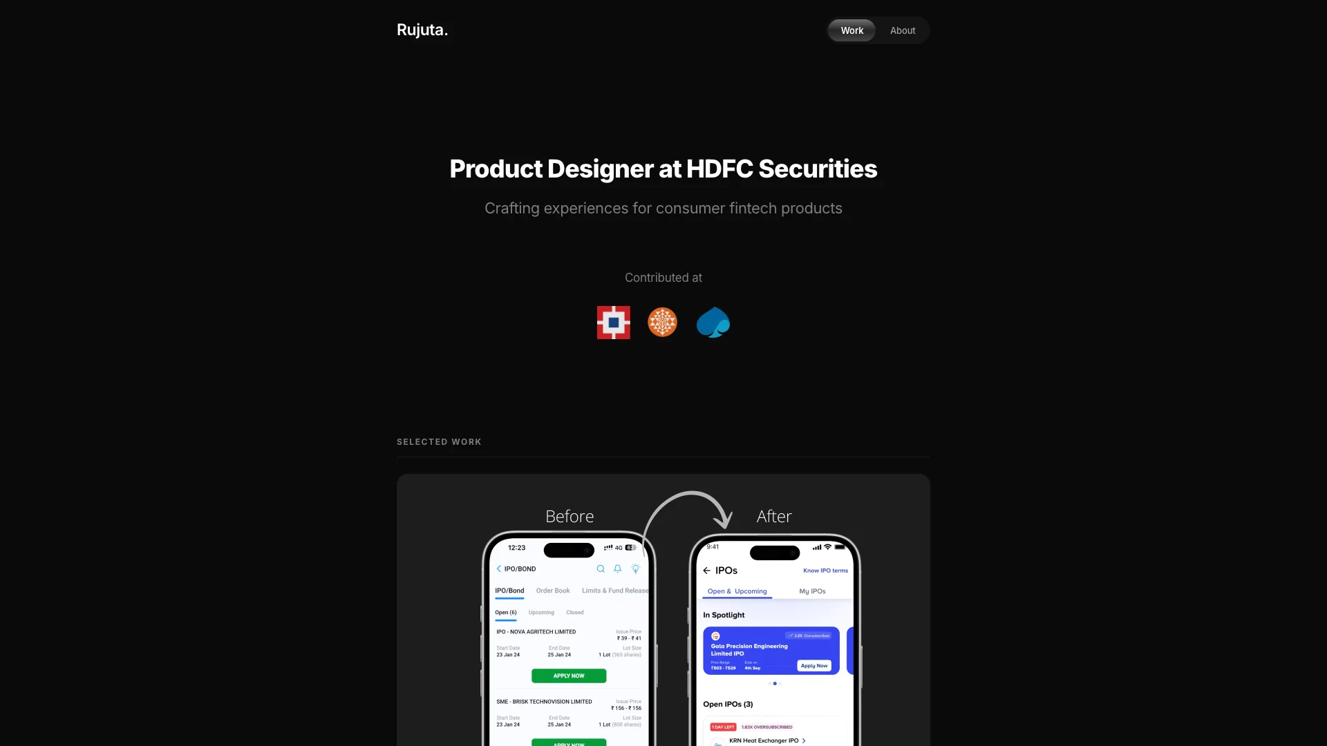 Portfolio website of Rujuta Koli