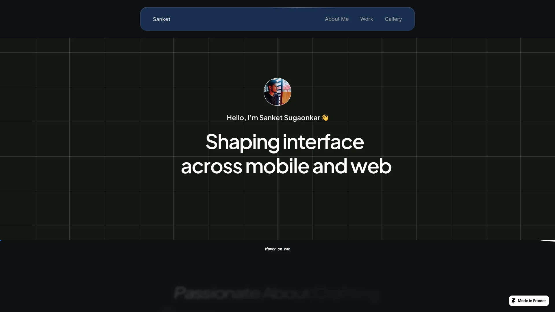 Portfolio website of Sanket Sugaonkar