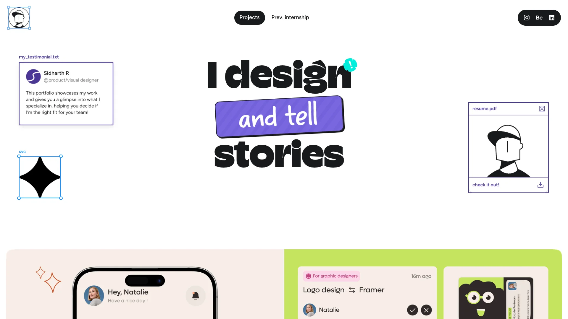 Portfolio website of Sidharth R