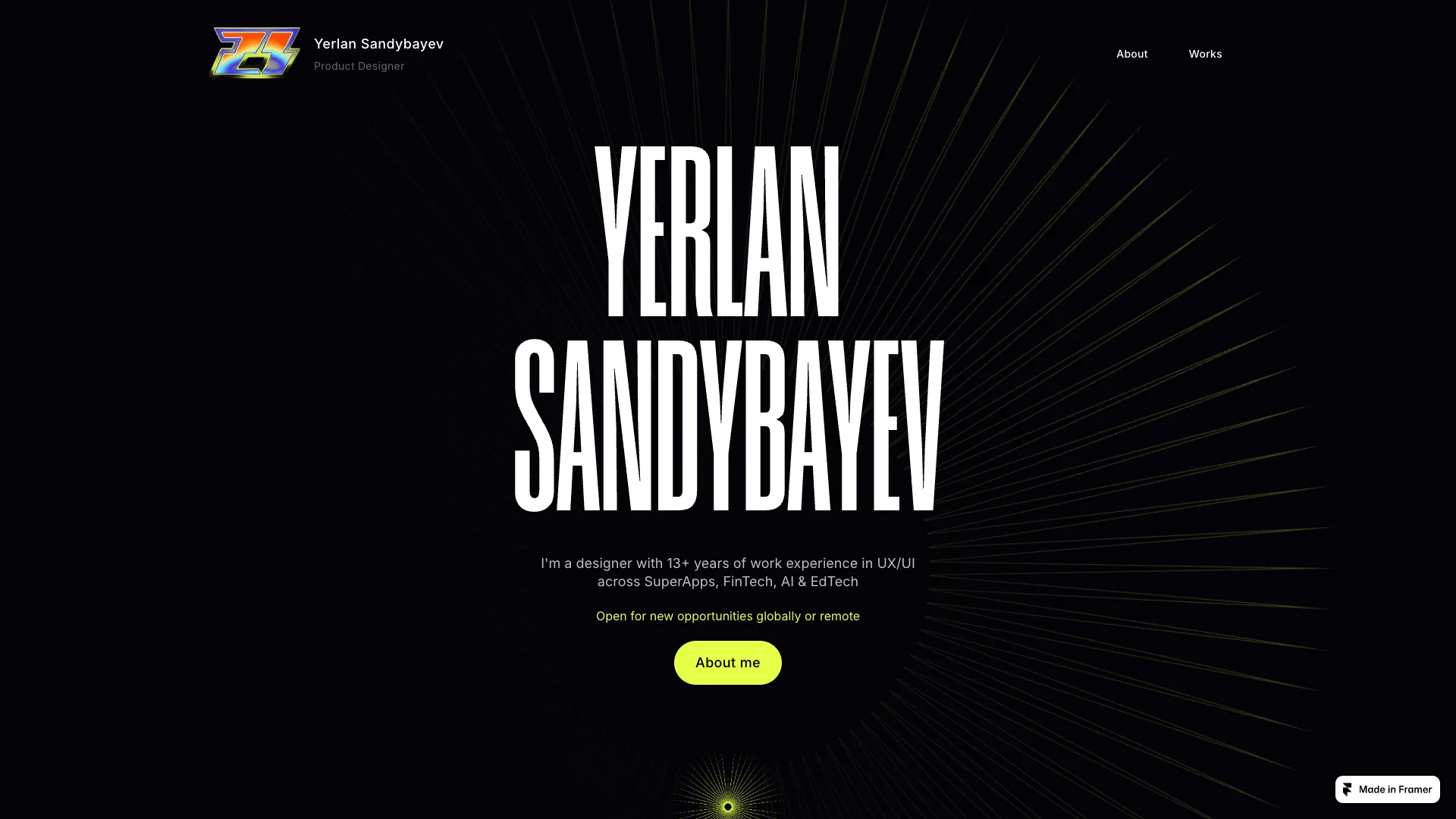 Portfolio website of Yerlan Sandybayev